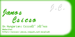 janos csicso business card